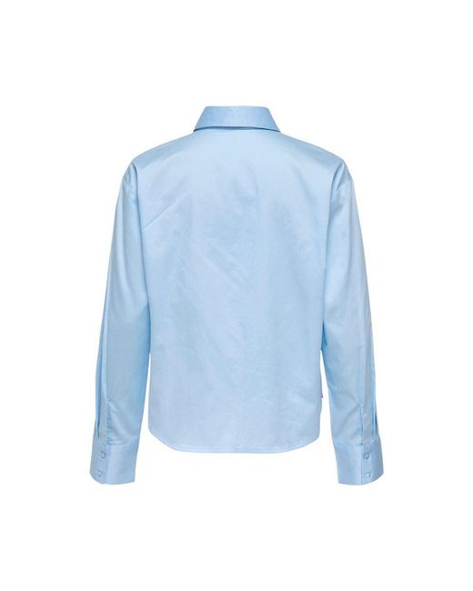 Jacqueline De Yong Blue Cotton Blouse