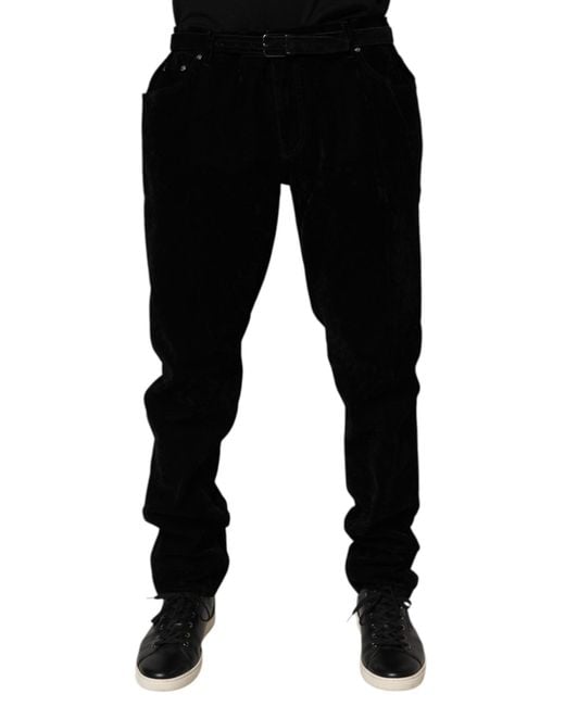 Dolce & Gabbana Black Cotton Slim Fit Denim Trouser Jeans Viscose Elastane for men