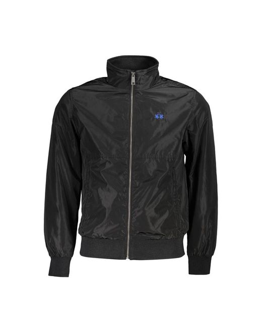 La Martina Black Polyester Jacket for men