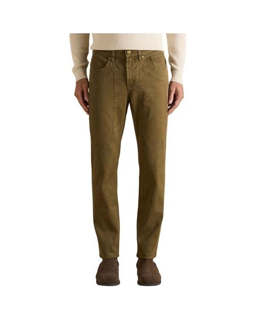 Jeckerson Green Brown Cotton Skinny Jeans for men