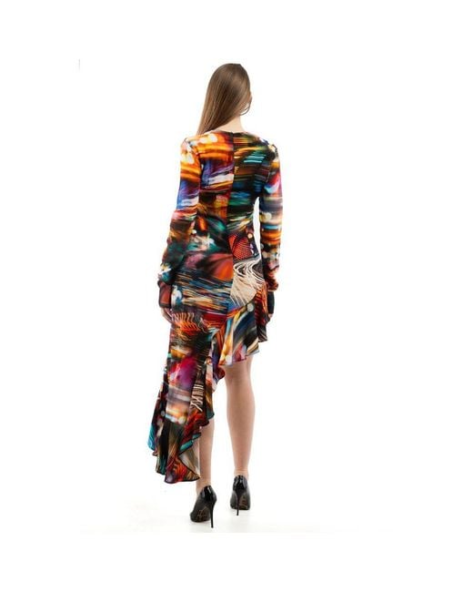Moschino Red Multicolor Viscose Casual Dress