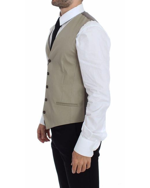 Dolce & Gabbana Blue Elegant Cotton Dress Vest for men