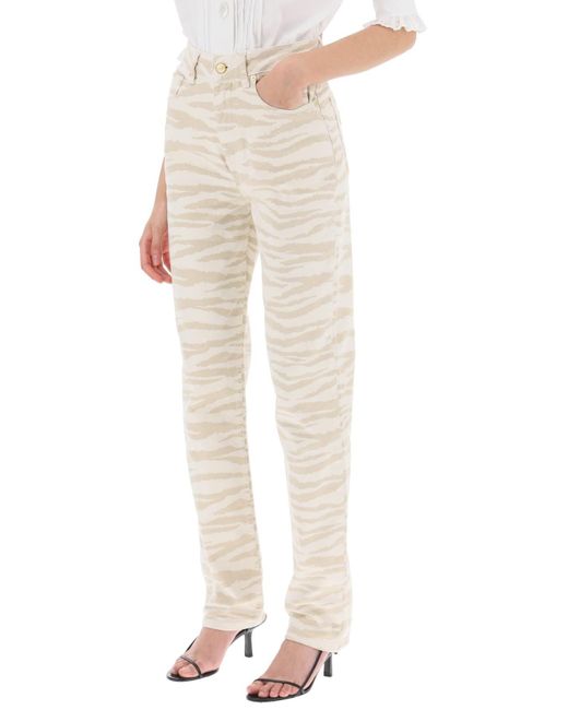 Ganni Natural Cream And Cotton Blend Swigy Jeans