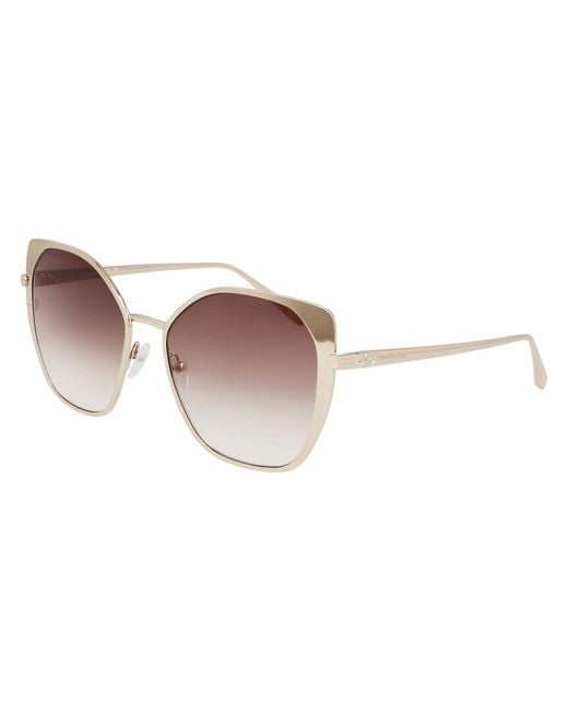 Longchamp White Gold Metal Sunglasses
