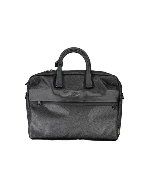 Calvin Klein Black Nero Polyester Men's Briefcase for men