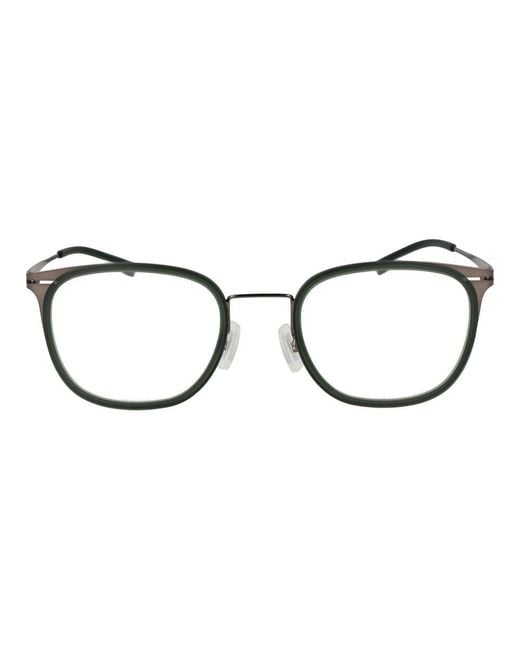 Boss Black Bicolor Stainless Steel Glasses (frames) for men