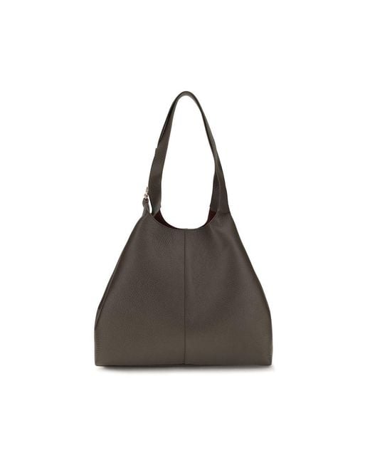 Coccinelle Black Brown Calf Leather Bos Taurus Shoulder Bag