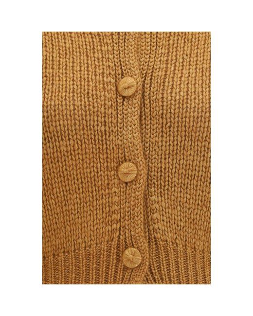 Forte_forte Brown Silk Cardigan
