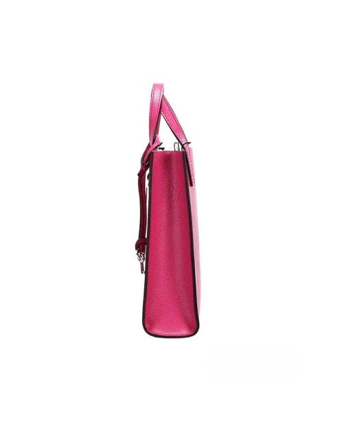 Marc Jacobs Pink Mini Grind Cactus Flower Pebbled Leather Crossbody Tote Bag