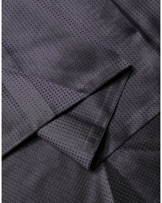 Dolce & Gabbana Gray Satin Silk Fringes Neck Foulard Scarf for men