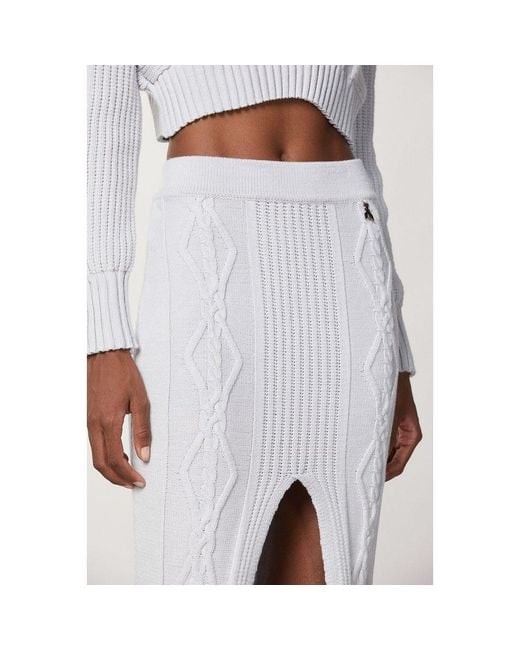 Patrizia Pepe White Viscose Midi Skirt