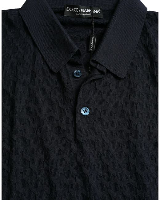 Dolce & Gabbana Black Dark Collared Short Sleeve Polo T-Shirt for men