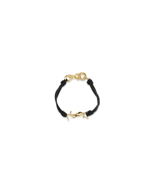 Saint Laurent Metallic Black Lamb Ovis Aries Aries Bracelet