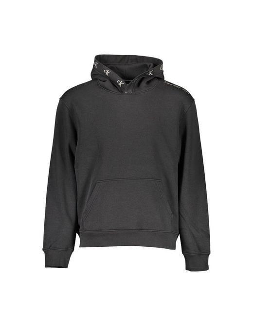 Calvin Klein Gray Black Cotton Men Sweater for men