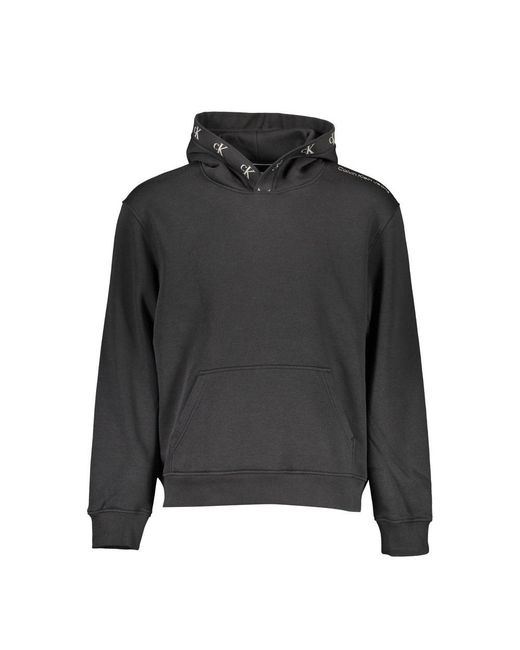 Calvin Klein Gray Black Cotton Men Sweater for men