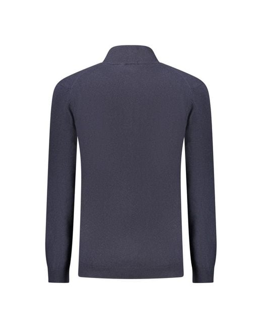 Timberland Blue Mock Neck Knit Sweater for men