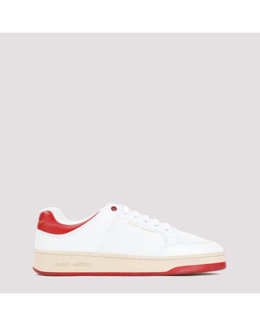 Saint Laurent Pink White Red Sl61 Calf Leather Sneakers for men