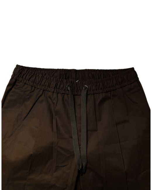 Dolce & Gabbana Black Brown Cotton Stretch Jogger Sweatpants Pants for men