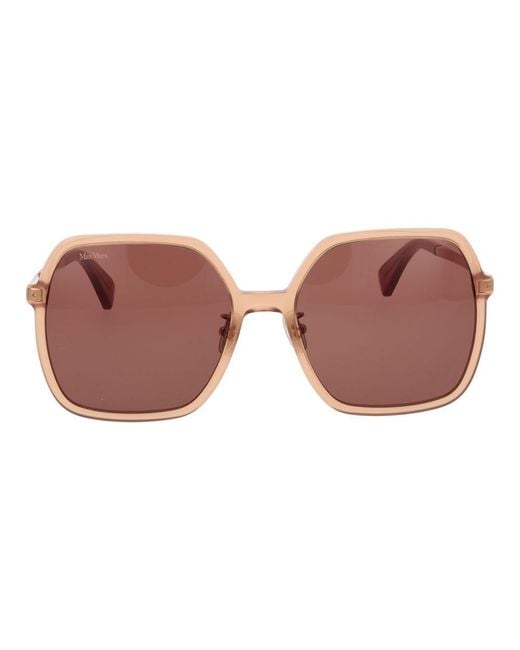 Max Mara Brown Orange Acetate Sunglasses