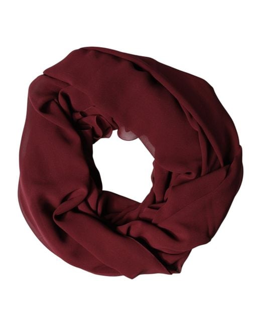 Dolce & Gabbana Red Silk Stole Neck Wrap Shawl 200Cm X 130Cm Scarf for men