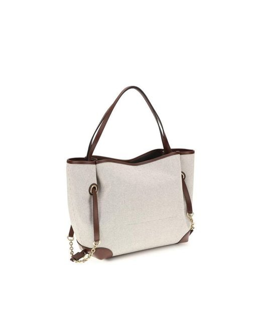 Chloé White Beige Cotton Shoulder Bag