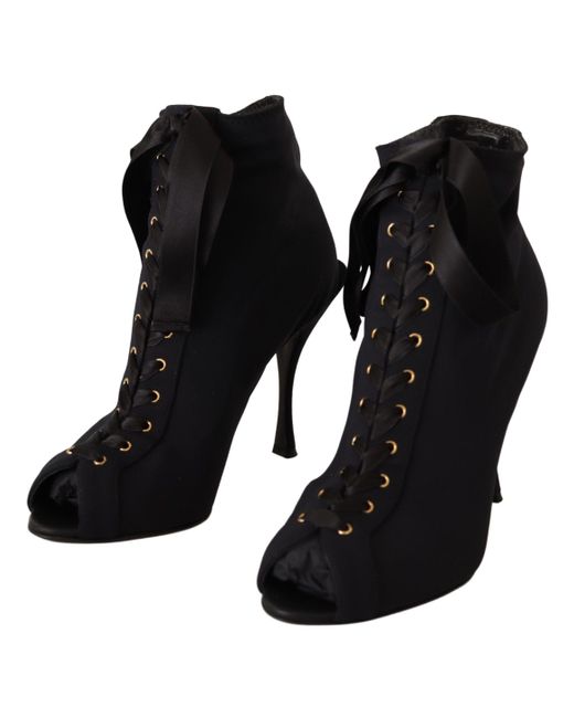 Dolce & Gabbana Black Stretch Jersey Booties