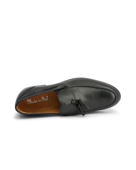DUCA DI MORRONE Navy Blue Pelle Loafers for men