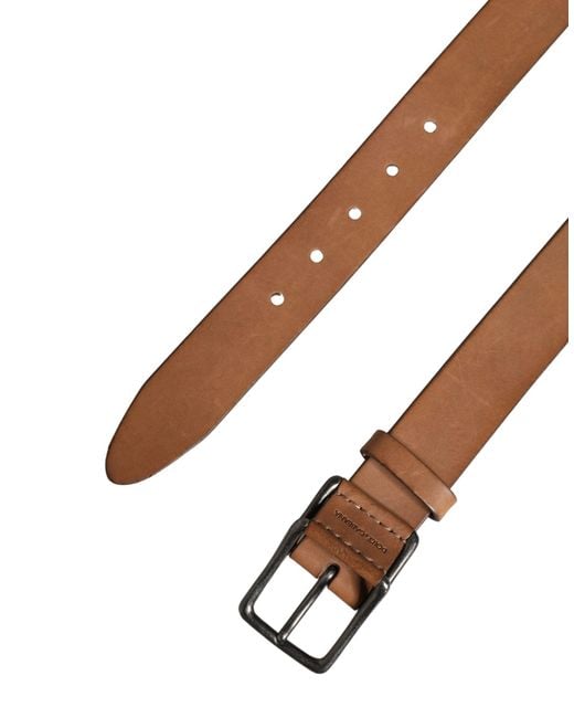 Dolce & Gabbana Men Brown Leather Classic Metal Buckle Belt for men