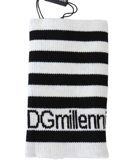 Dolce & Gabbana Black Wool Dgmillennials Wristband Wrap for men