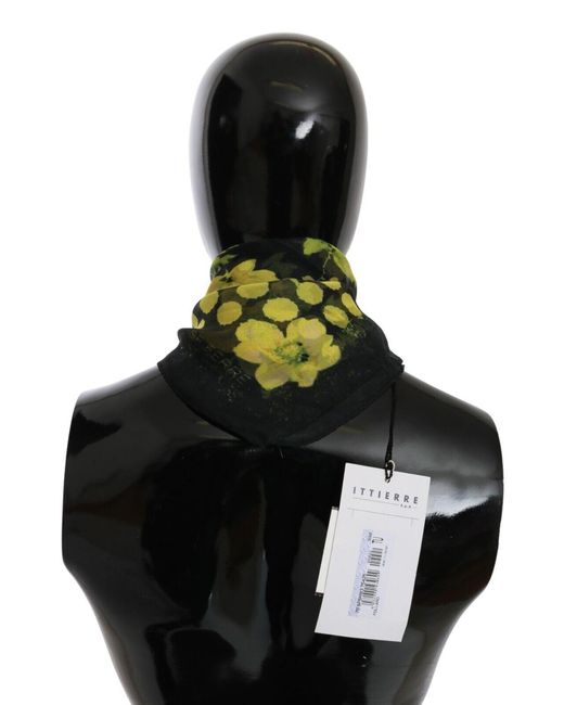 Gianfranco Ferré Green Gf Ferre Yellow Floral Wrap Shawl Foulard Scarf