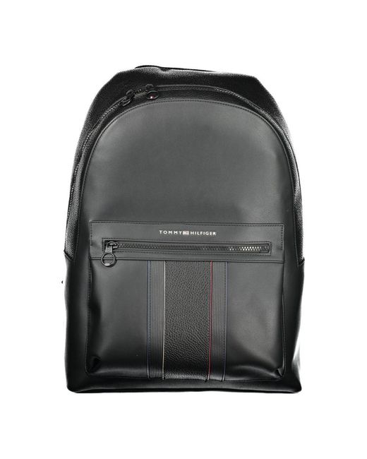 Tommy Hilfiger Gray Black Polyester Men Backpack for men