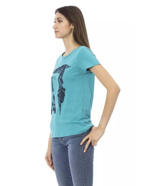 TRUSSARDI ACTION Light Blue Cotton T