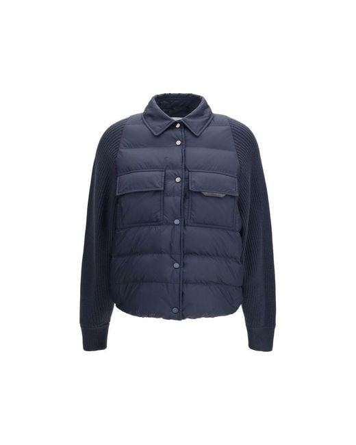 Brunello Cucinelli Blue Polyester Jacket