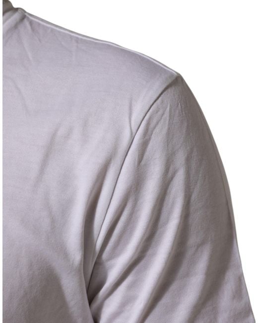 Dolce & Gabbana White Cotton Dg Love Patch Crew Neck T-Shirt for men