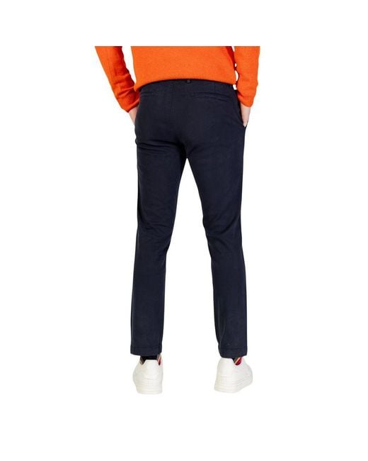Borghese Blue Cotton Skinny Pants for men