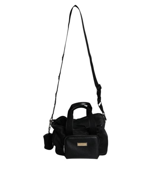 Dolce & Gabbana Black Shoulder Strap Pet Carry Logo Plaque Bag for men