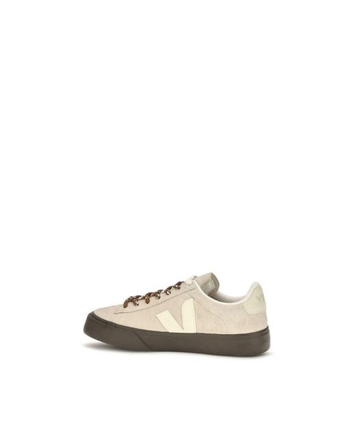 Veja Natural Beige Suede Leather Low Top Sneakers