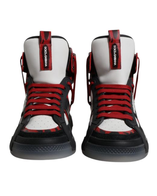 Dolce & Gabbana Multicolor Leather High Top Sneakers Shoes for men