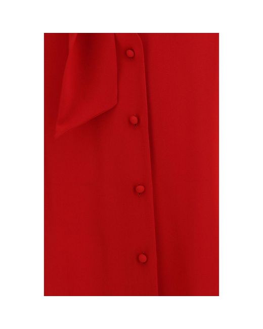 Valentino Garavani Red Multicolor Silk Blouse