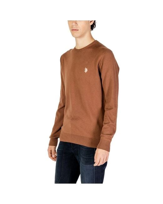 U.S. POLO ASSN. Brown Beige Cotton Sweatshirt for men