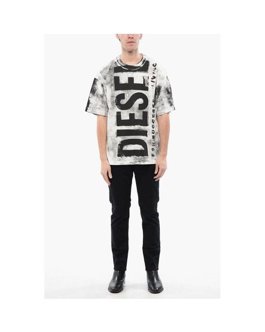 DIESEL Gray Red Tag Cotton T for men
