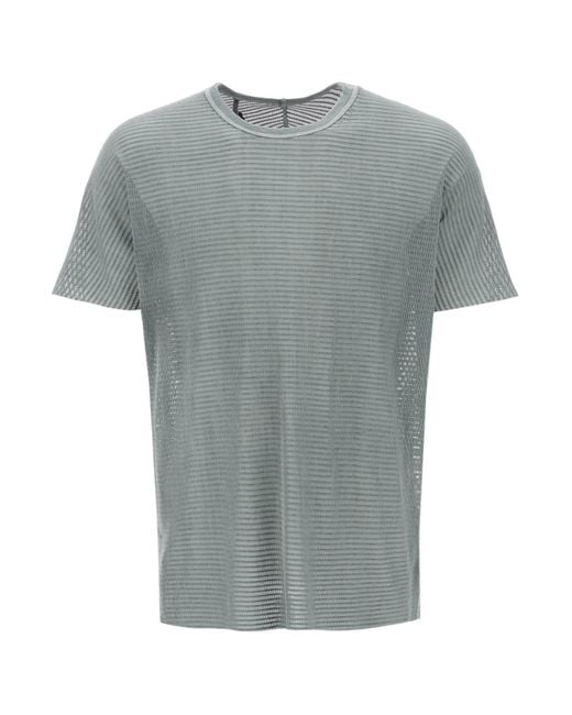 Boris Bidjan Saberi Gray Cotton Perforated T-Shirt for men