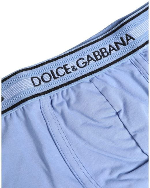 Dolce & Gabbana Light Blue Cotton Men Regular Boxer Underwear for men