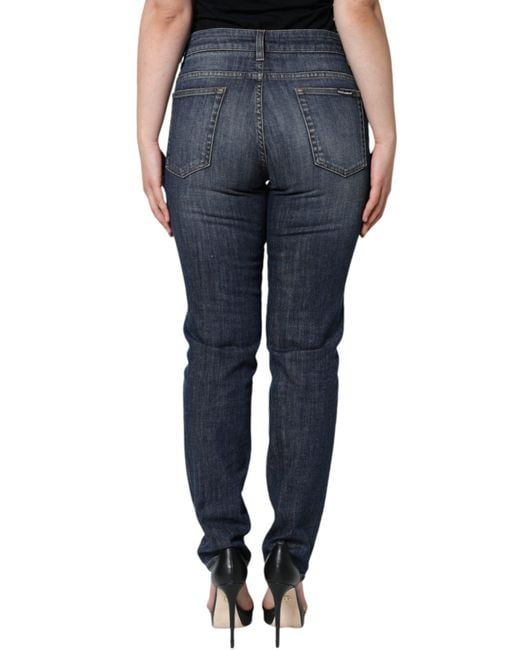 Dolce & Gabbana Blue Dark Cotton Stretch Skinny Denim Jeans
