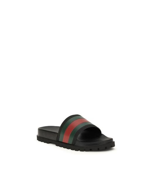 Gucci Black Rubber Slippers for men