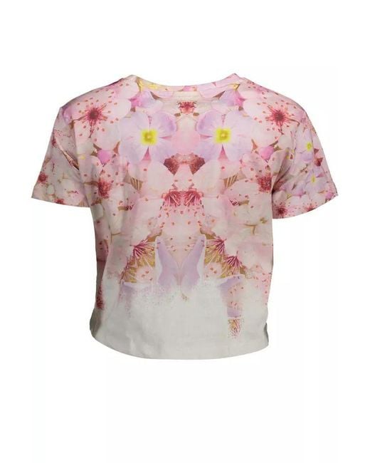 Desigual Pink Cotton Tops & T-shirt