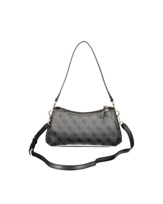 Guess Gray Black Polyethylene Handbag