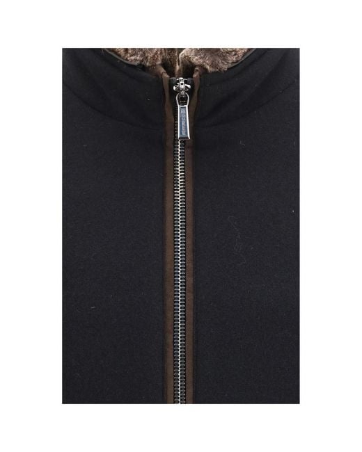 Moorer Blue Black Cashmere Bomber for men
