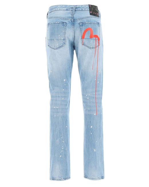 Evisu X Sfera Ebbasta Denim Graffiti Logo Jeans in Blue for Men | Lyst