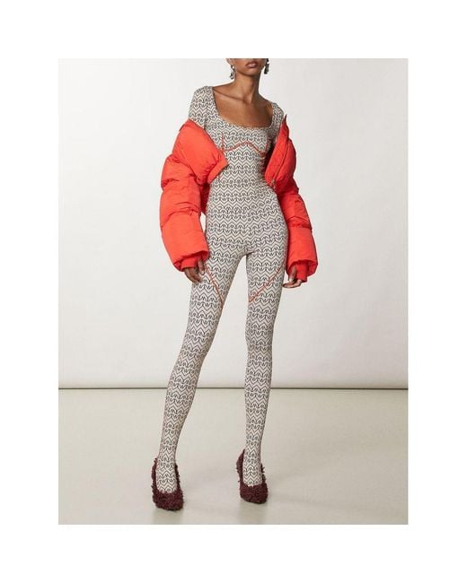 Patrizia Pepe Red Bicolor Polyamide Leggings